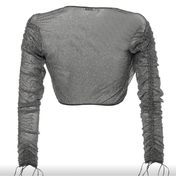 ‼️WOW‼️Oseree Silver Metallic Wrap Shrug‼️ - Picture 6 of 9